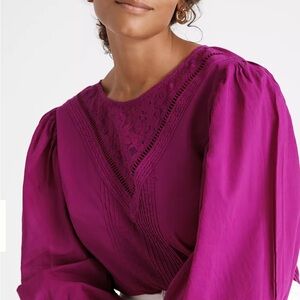 FARM Rio Magenta Kelsie Blouse with Lace Detail